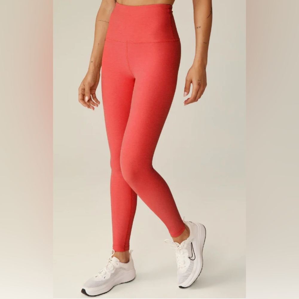 Beyond Yoga Spacedye Caught In The Midi High Waisted Legging Size L Coral